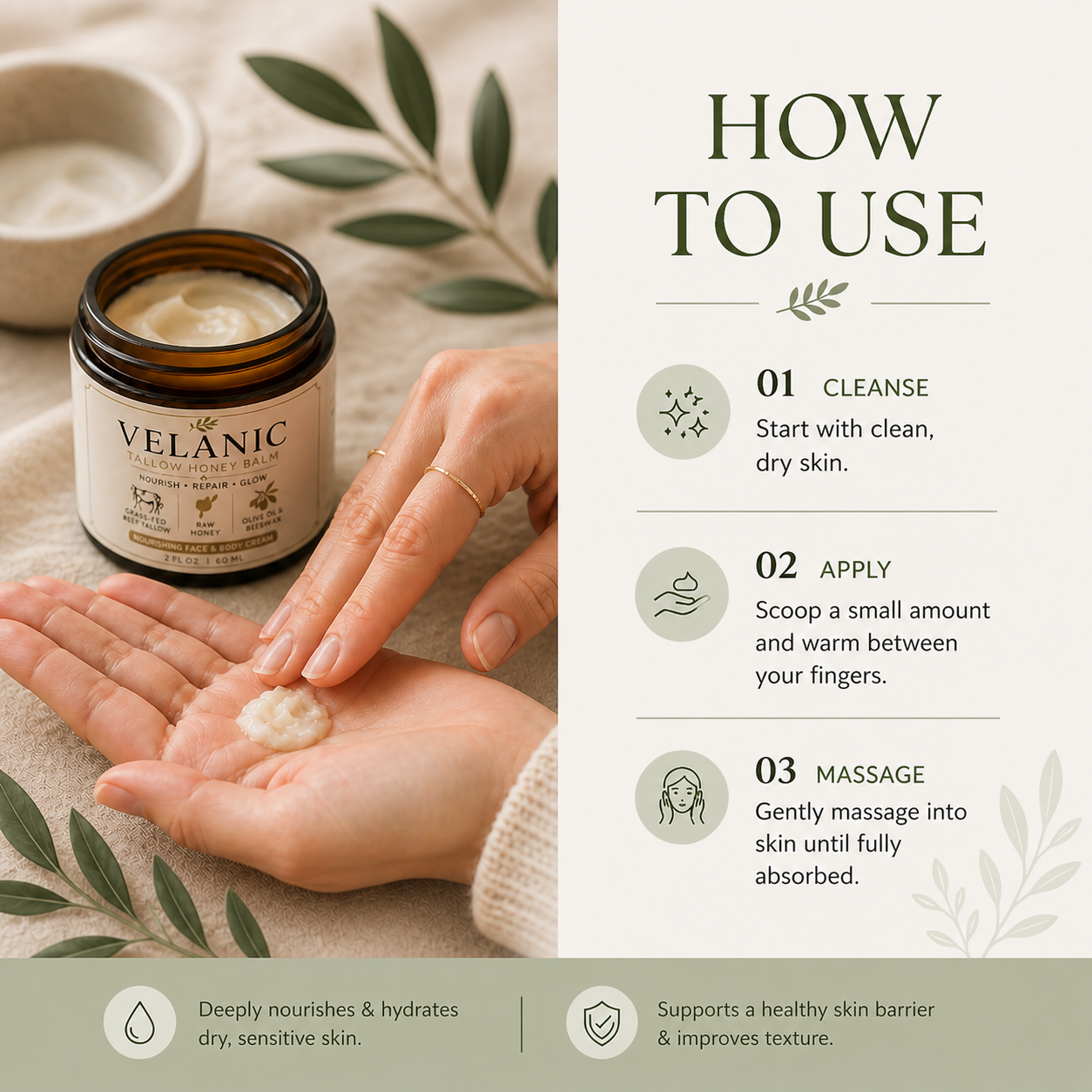 Velanic Tallow Honey Balm